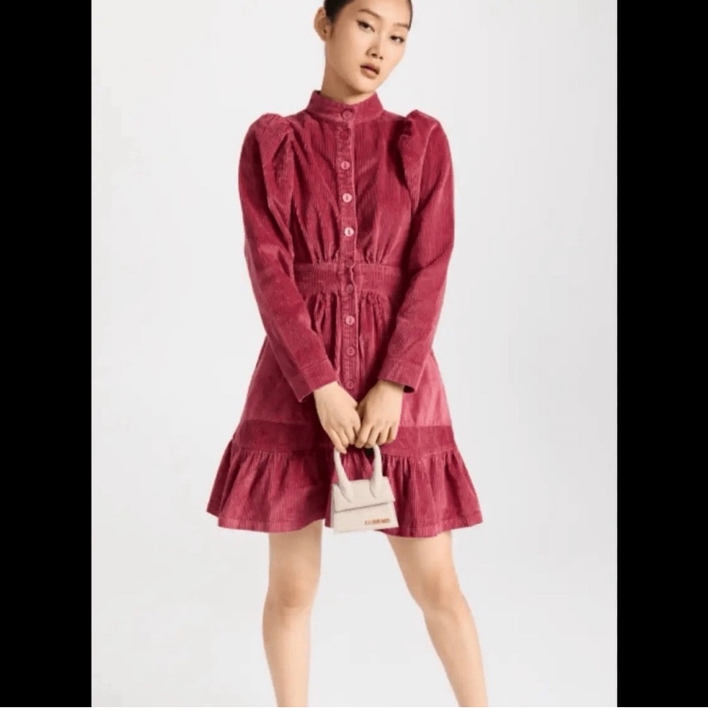 By TiMo NWT Corduroy Mock Neck Mini dress in berry size small